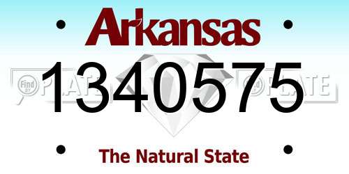 1340575 Arkansas License Plate