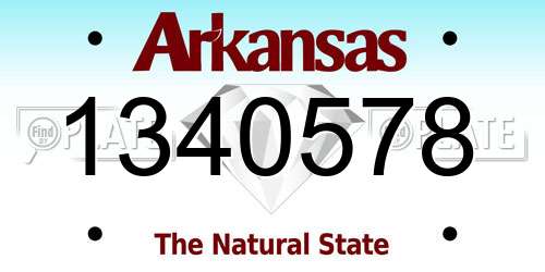 1340578 Arkansas License Plate