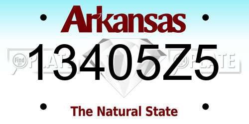 13405Z5 Arkansas License Plate
