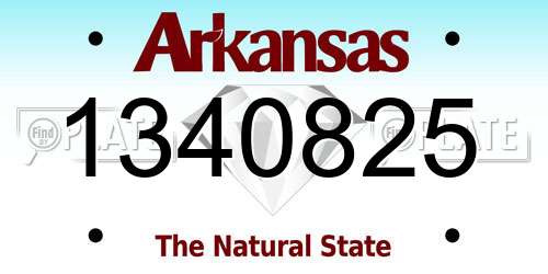 1340825 Arkansas License Plate