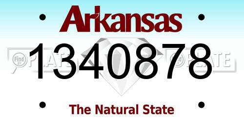 1340878 Arkansas License Plate