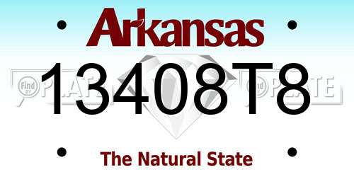 13408T8 Arkansas License Plate