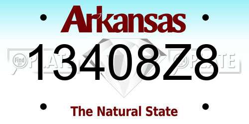 13408Z8 Arkansas License Plate
