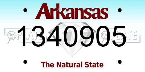 1340905 Arkansas License Plate