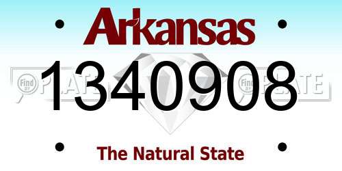 1340908 Arkansas License Plate
