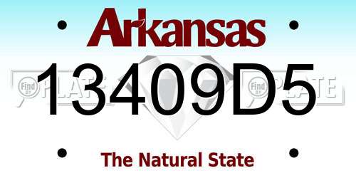 13409D5 Arkansas License Plate