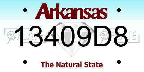 13409D8 Arkansas License Plate