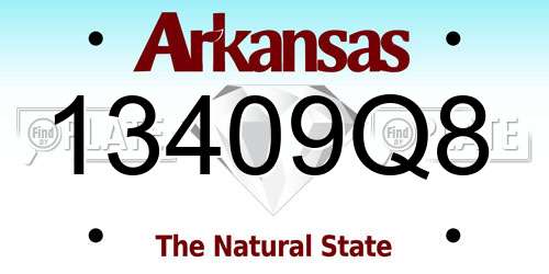 13409Q8 Arkansas License Plate