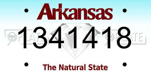 1341418 Arkansas License Plate