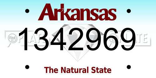 1342969 Arkansas License Plate