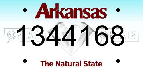 1344168 Arkansas License Plate