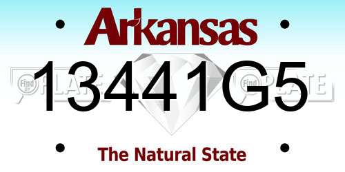 13441G5 Arkansas License Plate