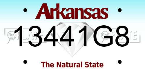 13441G8 Arkansas License Plate