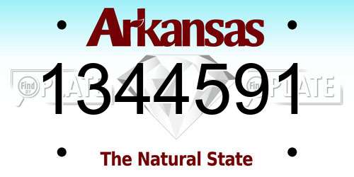 1344591 Arkansas License Plate