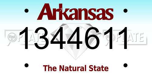 1344611 Arkansas License Plate