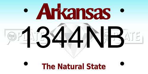 1344NB Arkansas License Plate