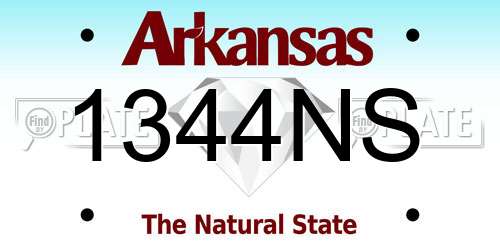 1344NS Arkansas License Plate