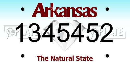 1345452 Arkansas License Plate