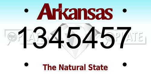 1345457 Arkansas License Plate