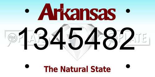 1345482 Arkansas License Plate