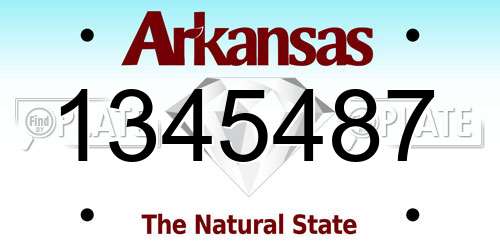 1345487 Arkansas License Plate