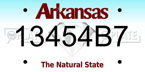 13454B7 Arkansas License Plate