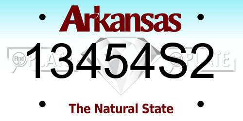 13454S2 Arkansas License Plate