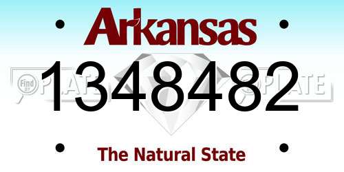 1348482 Arkansas License Plate