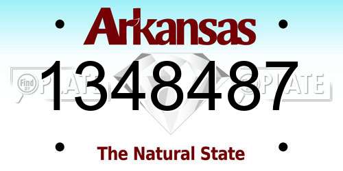 1348487 Arkansas License Plate