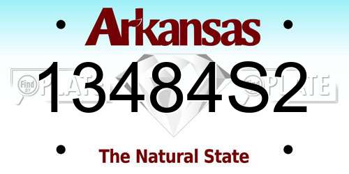 13484S2 Arkansas License Plate