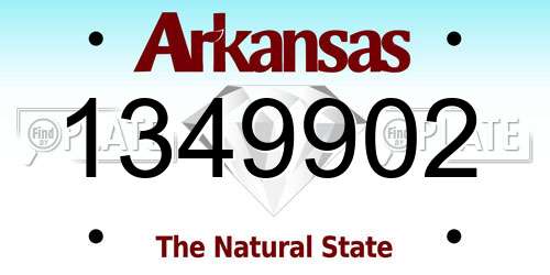 1349902 Arkansas License Plate
