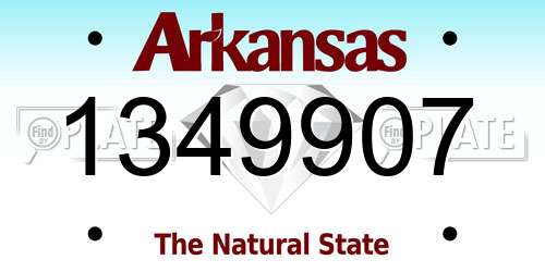 1349907 Arkansas License Plate