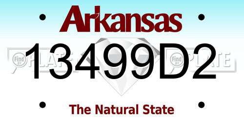 13499D2 Arkansas License Plate