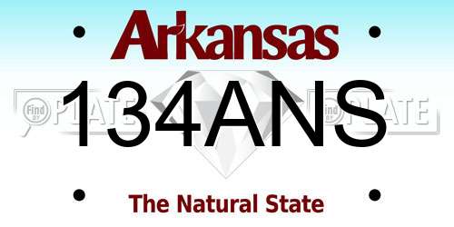 134ANS Arkansas License Plate