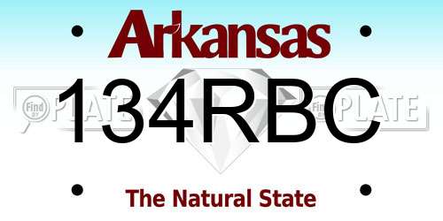 134RBC Arkansas License Plate