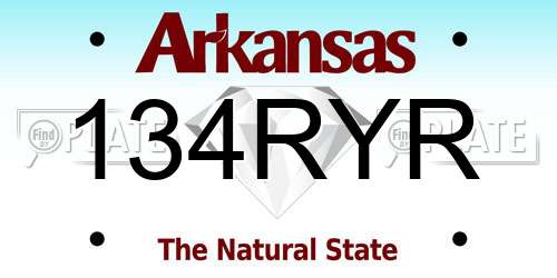 134RYR Arkansas License Plate