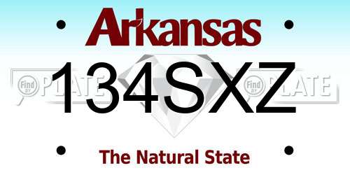 134SXZ Arkansas License Plate