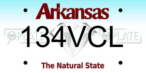 134VCL Arkansas License Plate