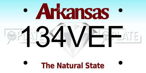 134VEF Arkansas License Plate
