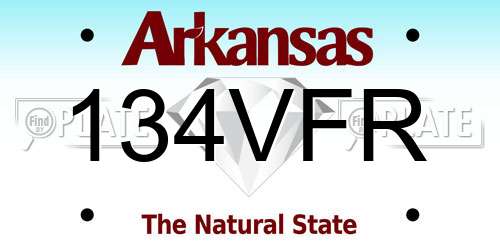 134VFR Arkansas License Plate
