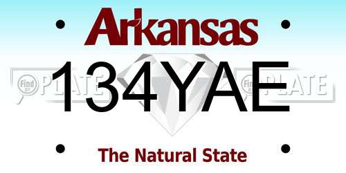 134YAE Arkansas License Plate