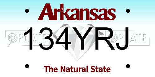 134YRJ Arkansas License Plate