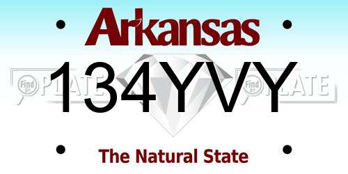 134YVY Arkansas License Plate