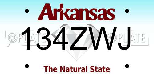 134ZWJ Arkansas License Plate