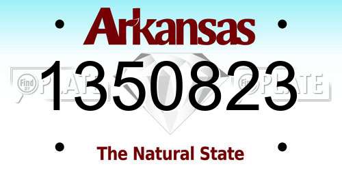 1350823 Arkansas License Plate