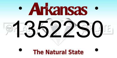 13522S0 Arkansas License Plate