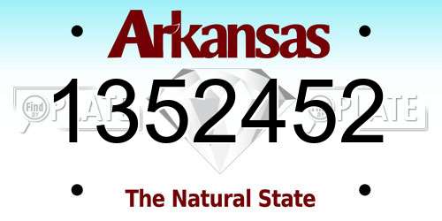 1352452 Arkansas License Plate