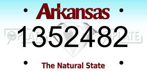 1352482 Arkansas License Plate
