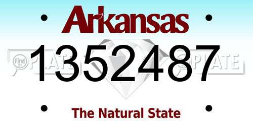 1352487 Arkansas License Plate