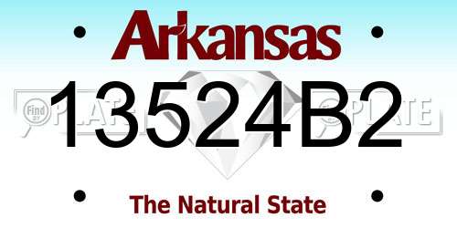 13524B2 Arkansas License Plate